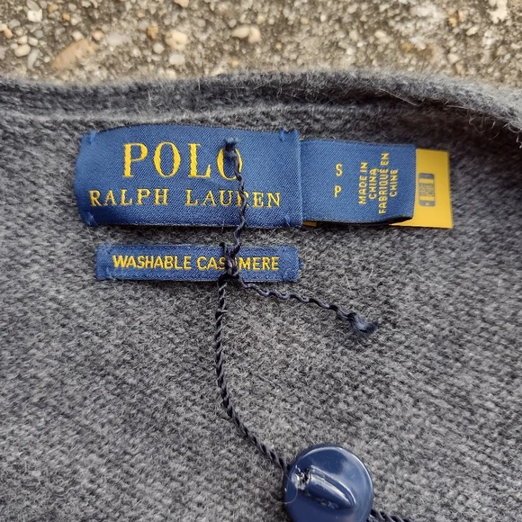 Polo Ralph Lauren Cashmere Wrap Belted Cardigan Sweater Heather Gray S